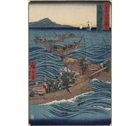 ARTXLXXBN Famous Prints Artwork Pictures Poster Painting Art Bonito Fishing on the Ocean Tosa Province September by Utagawa Hiroshige Artwork Landscape Pictures for Home Decor 60x90cm