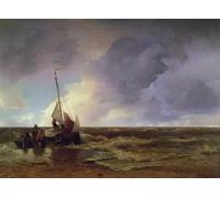 ARTXLXXBN Famous Prints Artwork Pictures Poster Painting Art Coming Ashore by Achenbach Artwork Landscape Pictures for Home Decor 60x90cm