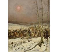 ARTXLXXBN Famous Prints Artwork Pictures Poster Painting Art Cossacks Attacking a Squadron of the Guards of Honour by Jean Baptiste Edouard Detaille Artwork Landscape Pictures for Home Decor 60x90cm