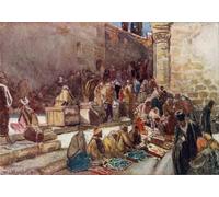 ARTXLXXBN Famous Prints Artwork Pictures Poster Painting Art Entrance to the Fore-court of the Church of the Holy Sepulchre Jerusalem by Fulleylove Artwork Landscape Pictures for Home Decor 60x90cm