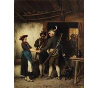 ARTXLXXBN Famous Prints Artwork Pictures Poster Painting Art Farewell the Hunters by Defregger Artwork Landscape Pictures for Home Decor 60x90cm