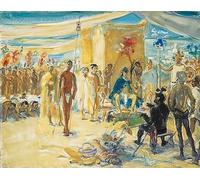 ARTXLXXBN Famous Prints Artwork Pictures Poster Painting Art Fernando Cortez Vor Kaiser Montezuma by Max Slevogt Artwork Landscape Pictures for Home Decor 60x90cm