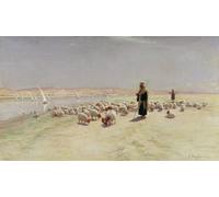 ARTXLXXBN Famous Prints Artwork Pictures Poster Painting Art He Drove Them Oer the Sandy Way by Farquharson Artwork Landscape Pictures for Home Decor 60x90cm