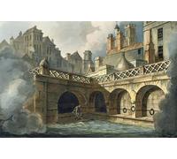 ARTXLXXBN Famous Prints Artwork Pictures Poster Painting Art Inside of Queen's Bath From Bath Illustrated by Claude Nattes Artwork Landscape Pictures for Home Decor 60x90cm