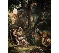 ARTXLXXBN Famous Prints Artwork Pictures Poster Painting Art Jacob Wrestling with the Angel by Ferdinandeugene Delacroix Artwork Landscape Pictures for Home Decor 60x90cm