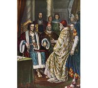 ARTXLXXBN Famous Prints Artwork Pictures Poster Painting Art King Pepin King of the Franks Talking with Stephen Ii by Tancredi Scarpelli Artwork Landscape Pictures for Home Decor 60x90cm