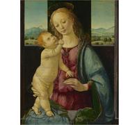 ARTXLXXBN Famous Prints Artwork Pictures Poster Painting Art Lady and Child with a Pomegranate by Lorenzo Di Credi Artwork Landscape Pictures for Home Decor 60x90cm