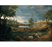 ARTXLXXBN Famous Prints Artwork Pictures Poster Painting Art Landscape During a Thunderstorm with Pyramus and Thisbe by Nicolas Poussin Artwork Landscape Pictures for Home Decor 60x90cm
