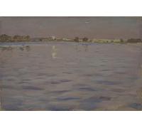 ARTXLXXBN Famous Prints Artwork Pictures Poster Painting Art Last Sunshines a Lake by Isaak Ilyich Levitan Artwork Landscape Pictures for Home Decor 60x90cm
