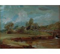 ARTXLXXBN Famous Prints Artwork Pictures Poster Painting Art Lock From a Path by John Constable Artwork Landscape Pictures for Home Decor 60x90cm