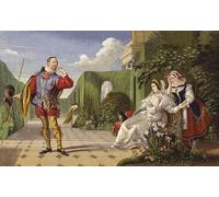 ARTXLXXBN Famous Prints Artwork Pictures Poster Painting Art Malvolio and the Countess by Daniel Maclise Artwork Landscape Pictures for Home Decor 60x90cm