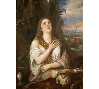 ARTXLXXBN Famous Prints Artwork Pictures Poster Painting Art Mary Magdalene in Penitence by Tiziano Vecelli Artwork Landscape Pictures for Home Decor 60x90cm