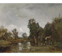 ARTXLXXBN Famous Prints Artwork Pictures Poster Painting Art Motif From the Viennese Prater Krieau by Emil Jakob Schindler Artwork Landscape Pictures for Home Decor 60x90cm