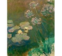 ARTXLXXBN Famous Prints Artwork Pictures Poster Painting Art Nymphéas Et Agapanthes by Claude Monet Artwork Landscape Pictures for Home Decor 60x90cm