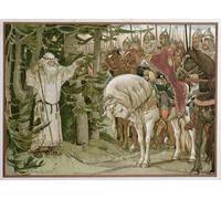 ARTXLXXBN Famous Prints Artwork Pictures Poster Painting Art Oleg Meets the Soothsayer Who Prophesizes That His Animal Will Be the Cause of His Death Artwork Landscape Pictures for Home Decor 60x90cm