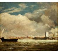 ARTXLXXBN Famous Prints Artwork Pictures Poster Painting Art on the Thames Near Battersea Bridge by John Constable Artwork Landscape Pictures for Home Decor 60x90cm