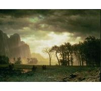 ARTXLXXBN Famous Prints Artwork Pictures Poster Painting Art Passing Storm in Yosemite by Albert Bierstadt Artwork Landscape Pictures for Home Decor 60x90cm