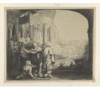 ARTXLXXBN Famous Prints Artwork Pictures Poster Painting Art Peter and john healing a Cripple at the temple gate by Rembrandt van Rijn Artwork Landscape Pictures for Home Decor 60x90cm