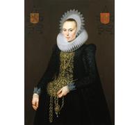 ARTXLXXBN Famous Prints Artwork Pictures Poster Painting Art Portrait of Justina Van Teylingen by Cornelis Van Der Voort Artwork Landscape Pictures for Home Decor 60x90cm