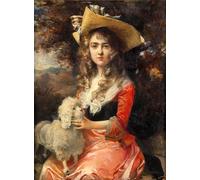 ARTXLXXBN Famous Prints Artwork Pictures Poster Painting Art Portrait of Madame Max Decougis by Francois Flameng Artwork Landscape Pictures for Home Decor 60x90cm