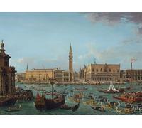 ARTXLXXBN Famous Prints Artwork Pictures Poster Painting Art Processionof Gondolas in the Bacino Di San Marco by Antonio Joli Artwork Landscape Pictures for Home Decor 60x90cm