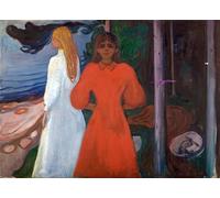 ARTXLXXBN Famous Prints Artwork Pictures Poster Painting Art Red and White by Edvard Munch Artwork Landscape Pictures for Home Decor 60x90cm
