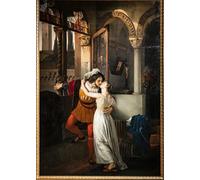 ARTXLXXBN Famous Prints Artwork Pictures Poster Painting Art Romeo's Last Kiss to Juliet by Francesco Hayez Artwork Landscape Pictures for Home Decor 60x90cm