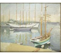 ARTXLXXBN Famous Prints Artwork Pictures Poster Painting Art Sailing Boats in Marseilles by Albert Marquet Artwork Landscape Pictures for Home Decor 60x90cm