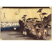 ARTXLXXBN Famous Prints Artwork Pictures Poster Painting Art Station Oiso by Utagawa Hiroshige Artwork Landscape Pictures for Home Decor 60x90cm