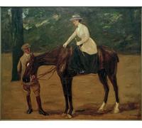 ARTXLXXBN Famous Prints Artwork Pictures Poster Painting Art The artist daughter on horseback by Max Liebermann Artwork Landscape Pictures for Home Decor 60x90cm