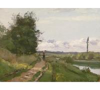 ARTXLXXBN Famous Prints Artwork Pictures Poster Painting Art the Banks of the Seine At Bougival by Camille Jacob Pissarro Artwork Landscape Pictures for Home Decor 60x90cm