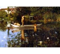 ARTXLXXBN Famous Prints Artwork Pictures Poster Painting Art the Bathers by William Stott Artwork Landscape Pictures for Home Decor 60x90cm