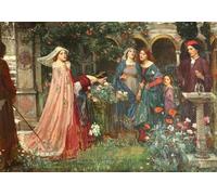 ARTXLXXBN Famous Prints Artwork Pictures Poster Painting Art the Enchanted Garden by John William Waterhouse Artwork Landscape Pictures for Home Decor 60x90cm