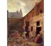 ARTXLXXBN Famous Prints Artwork Pictures Poster Painting Art the Family of the Stone Grinder by Gerard Ter Borch Artwork Landscape Pictures for Home Decor 60x90cm