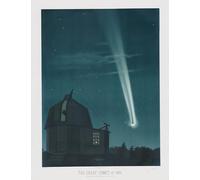 ARTXLXXBN Famous Prints Artwork Pictures Poster Painting Art the Great Comet of Observed on the Night of June by Étienne Trouvelot Artwork Landscape Pictures for Home Decor 60x90cm