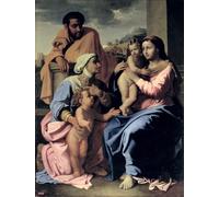 ARTXLXXBN Famous Prints Artwork Pictures Poster Painting Art the Holy Family with St. Elizabeth and John the Baptist by Nicolas Poussin Artwork Landscape Pictures for Home Decor 60x90cm