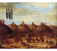 ARTXLXXBN Famous Prints Artwork Pictures Poster Painting Art The Last Race Mandan O Kee Pa Ceremony George Catlin Artwork Landscape Pictures for Home Decor 60x90cm