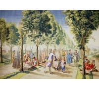 ARTXLXXBN Famous Prints Artwork Pictures Poster Painting Art the Paseo De Las Delicias Madrid by Ramon Bayeu Y Subias Artwork Landscape Pictures for Home Decor 60x90cm