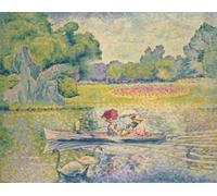 ARTXLXXBN Famous Prints Artwork Pictures Poster Painting Art the Promenade in the Bois De Boulogne by Henri Edmond Cross Artwork Landscape Pictures for Home Decor 60x90cm
