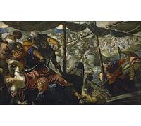 ARTXLXXBN Famous Prints Artwork Pictures Poster Painting Art the Rape of Helen by Jacopo Robusti Tintoretto Artwork Landscape Pictures for Home Decor 60x90cm