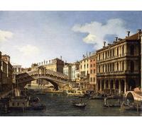 ARTXLXXBN Famous Prints Artwork Pictures Poster Painting Art The Rialto Bridge Venice by Antonio Canal Artwork Landscape Pictures for Home Decor 60x90cm