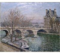 ARTXLXXBN Famous Prints Artwork Pictures Poster Painting Art the Royal Bridge and Flore Pavilion by Camille Jacob Pissarro Artwork Landscape Pictures for Home Decor 60x90cm