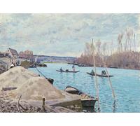 ARTXLXXBN Famous Prints Artwork Pictures Poster Painting Art the Seine At Port Marly Piles of Sand by Alfred Sisle Artwork Landscape Pictures for Home Decor 60x90cm