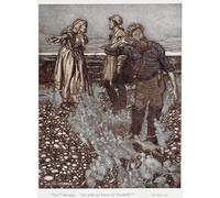 ARTXLXXBN Famous Prints Artwork Pictures Poster Painting Art the Widow Whitgift and Her Sons by Arthur Rackham Artwork Landscape Pictures for Home Decor 60x90cm