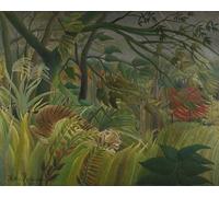 ARTXLXXBN Famous Prints Artwork Pictures Poster Painting Art Tiger in a Tropical Storm by Henri Rousseau Artwork Landscape Pictures for Home Decor 60x90cm