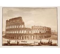 ARTXLXXBN Famous Prints Artwork Pictures Poster Painting Art View of the Colosseum During Restoration by Agostino Tofanelli Artwork Landscape Pictures for Home Decor 60x90cm