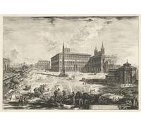 ARTXLXXBN Famous Prints Artwork Pictures Poster Painting Art View of the Piazza and Basilica of St John Lateran by Battista Piranesi Artwork Landscape Pictures for Home Decor 60x90cm