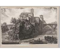 ARTXLXXBN Famous Prints Artwork Pictures Poster Painting Art Views of the the Isola Tiberina by Battista Piranesi Artwork Landscape Pictures for Home Decor 60x90cm