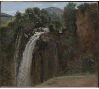 ARTXLXXBN Famous Prints Artwork Pictures Poster Painting Art Waterfall At Terni Jean-baptiste-camille Corot Artwork Landscape Pictures for Home Decor 60x90cm