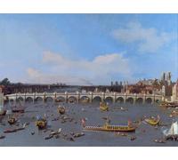 ARTXLXXBN Famous Prints Artwork Pictures Poster Painting Art Westminster Bridge with the Lord Mayor's Procession on the Thames by Antonio Canal Artwork Landscape Pictures for Home Decor 60x90cm
